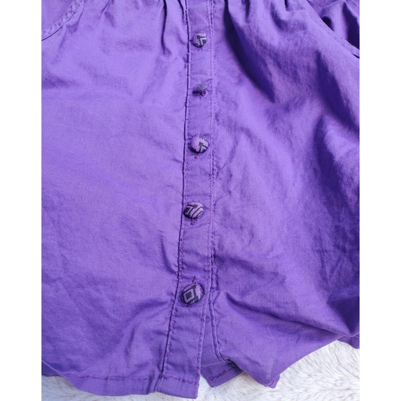 OP purple button down top with pockets - Picture 7 of 8